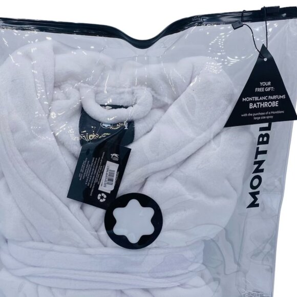 Montblanc Unisex Bath Robe in White, One Size - NEW - Picture 4 of 8